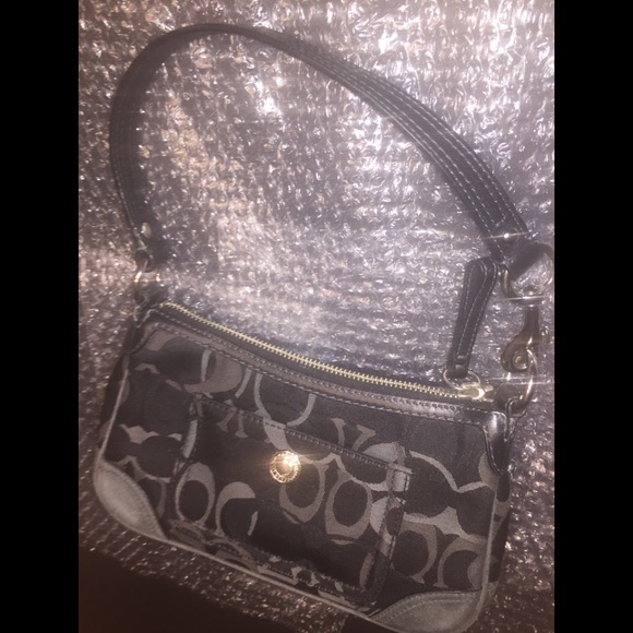 Coach Bags Coachs Authentic Small Jacquard Purse W Gray Suede Trim